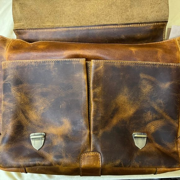 NWT Aaron Leather Goods genuine leather cross body bag - Picture 3 of 7